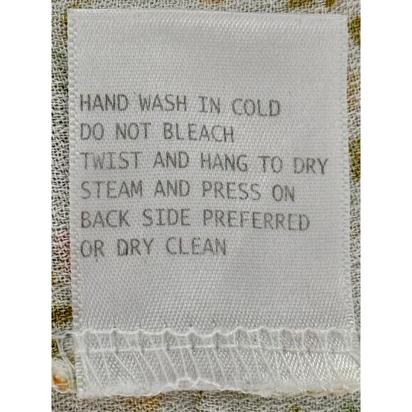 Rose & Thyme Womens S Flower V Neck Blouse 3/4 Sleeve Ruffle Hem Cottagecore - Picture 4 of 5